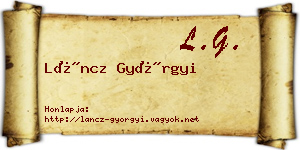Láncz Györgyi névjegykártya